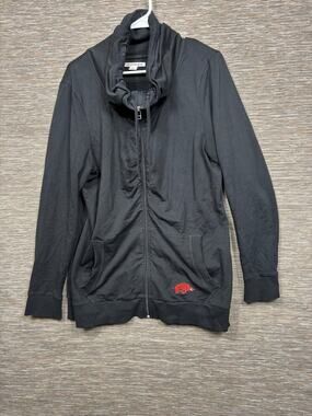 Arkansas Razorbacks Zip Sweatshirt Womens XL Black NCAA Football Cutter & Buck